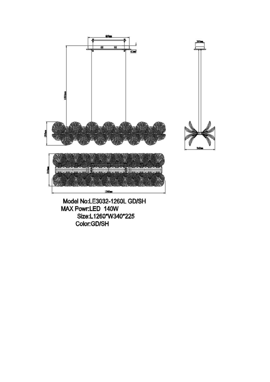 Подвесная люстра jardin le3032/1260 gd/sh