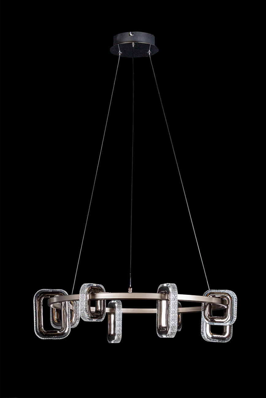 Подвесная люстра theona le7701/8 grey/black chrome