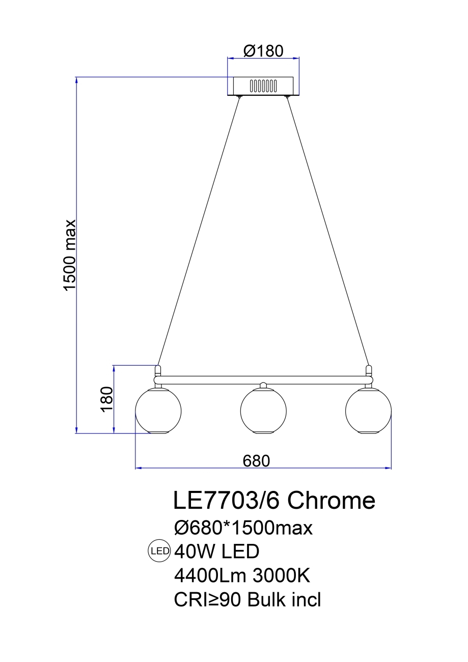 Подвесная люстра aurore le7703/6 chrome