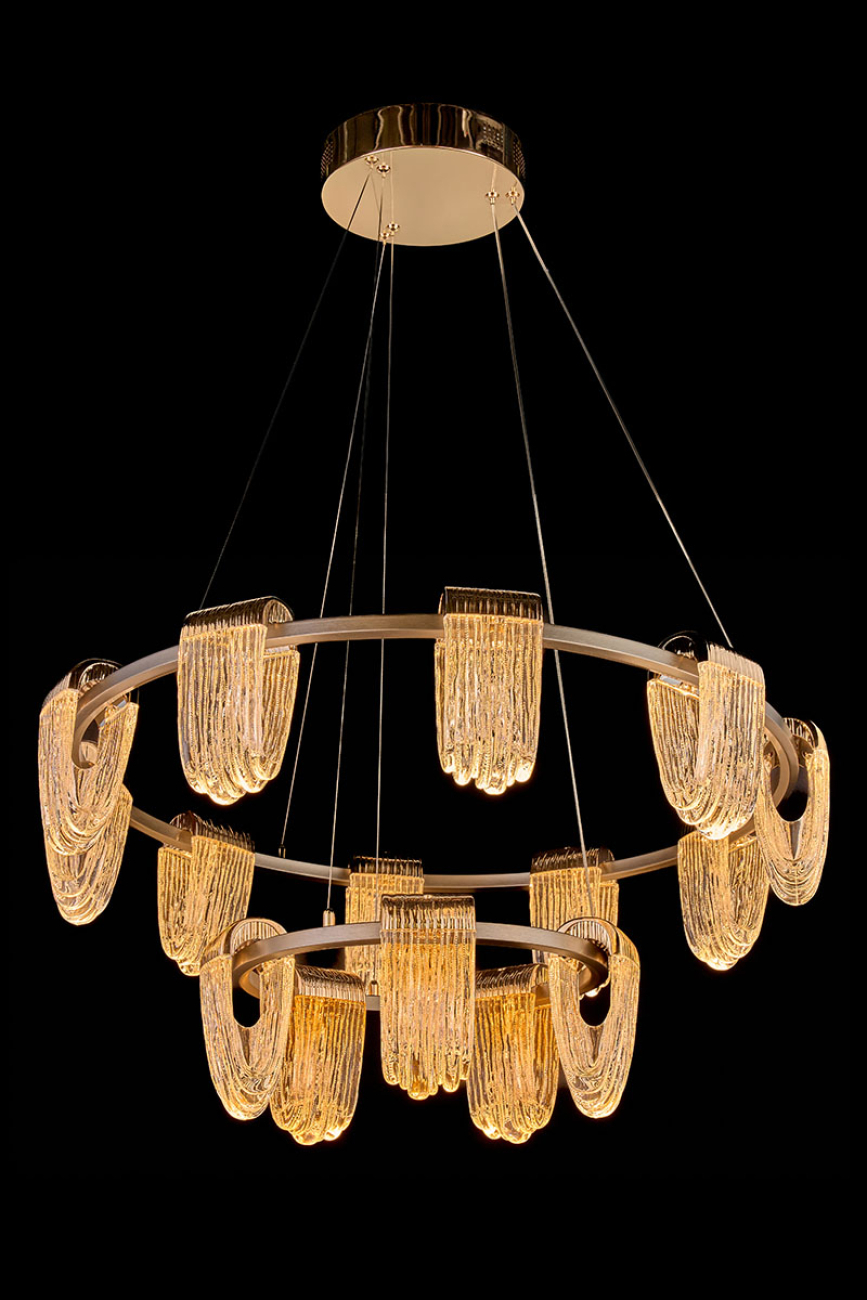 Подвесная люстра cascade le7717/10+5 gold