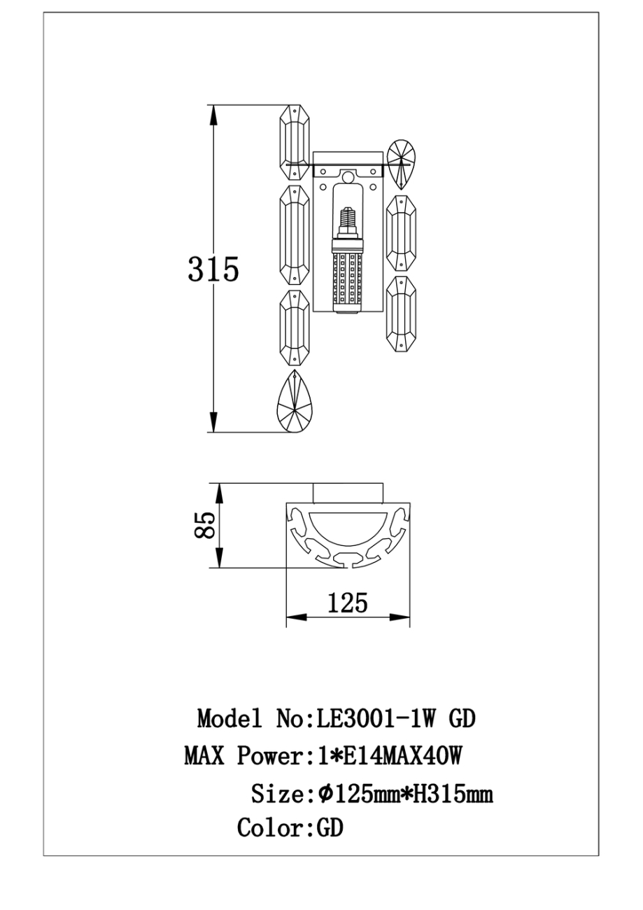 Бра elien le3001/1w gd