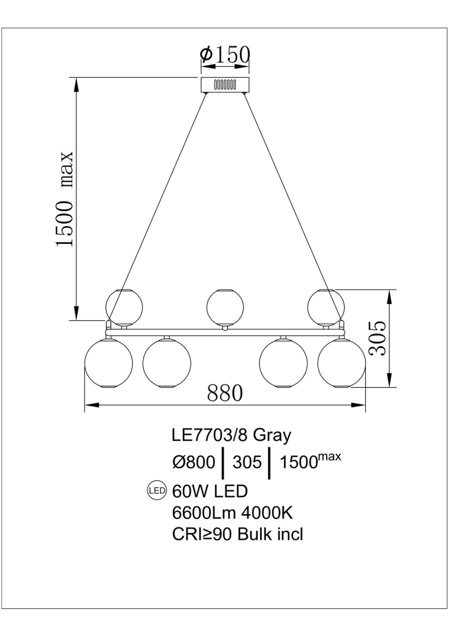 Подвесная люстра aurore le7703/8 gold