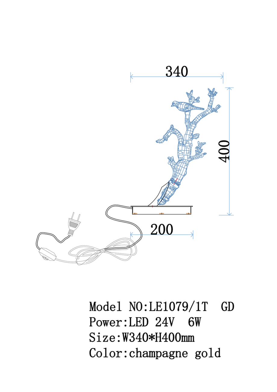 Настольная лампа estelle le1079/1t gd