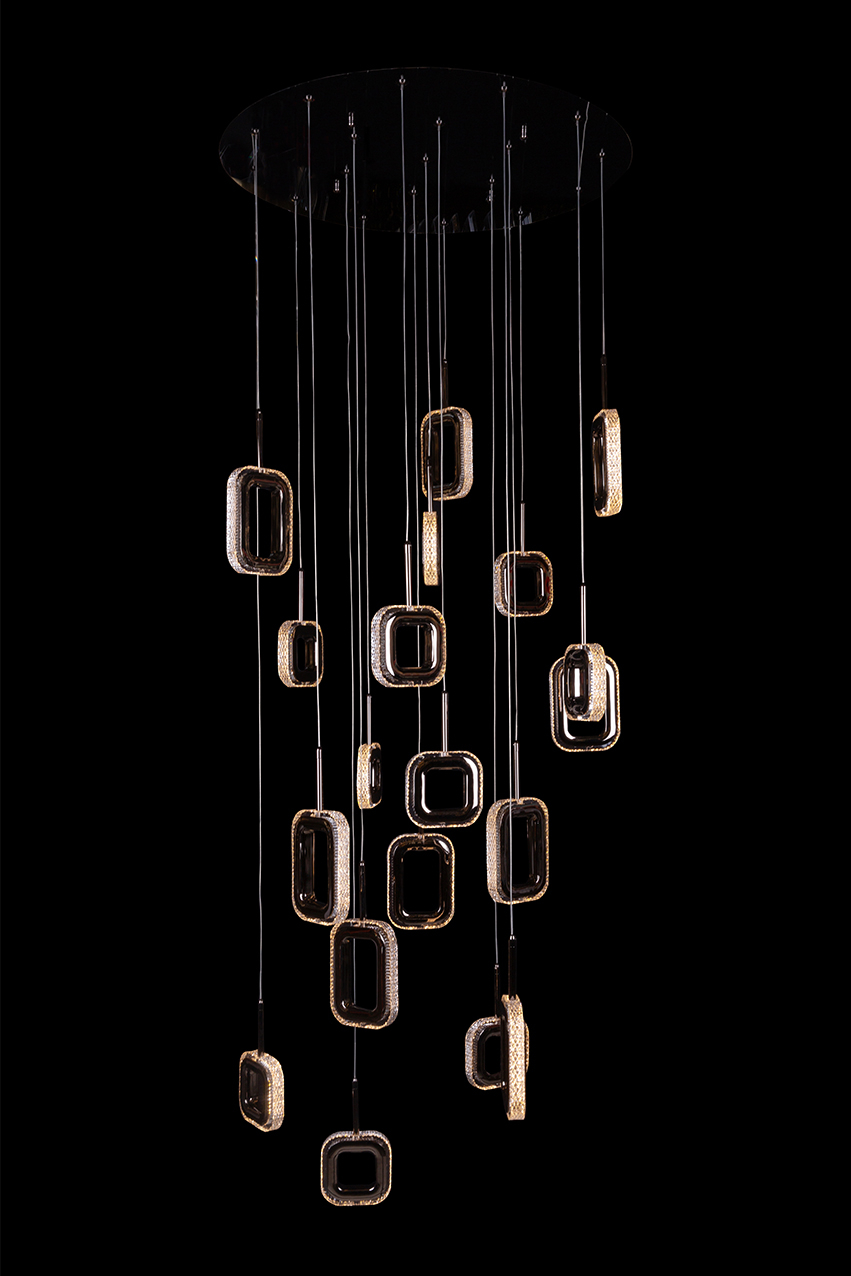 Подвесная люстра theona le7701/19 black chrome