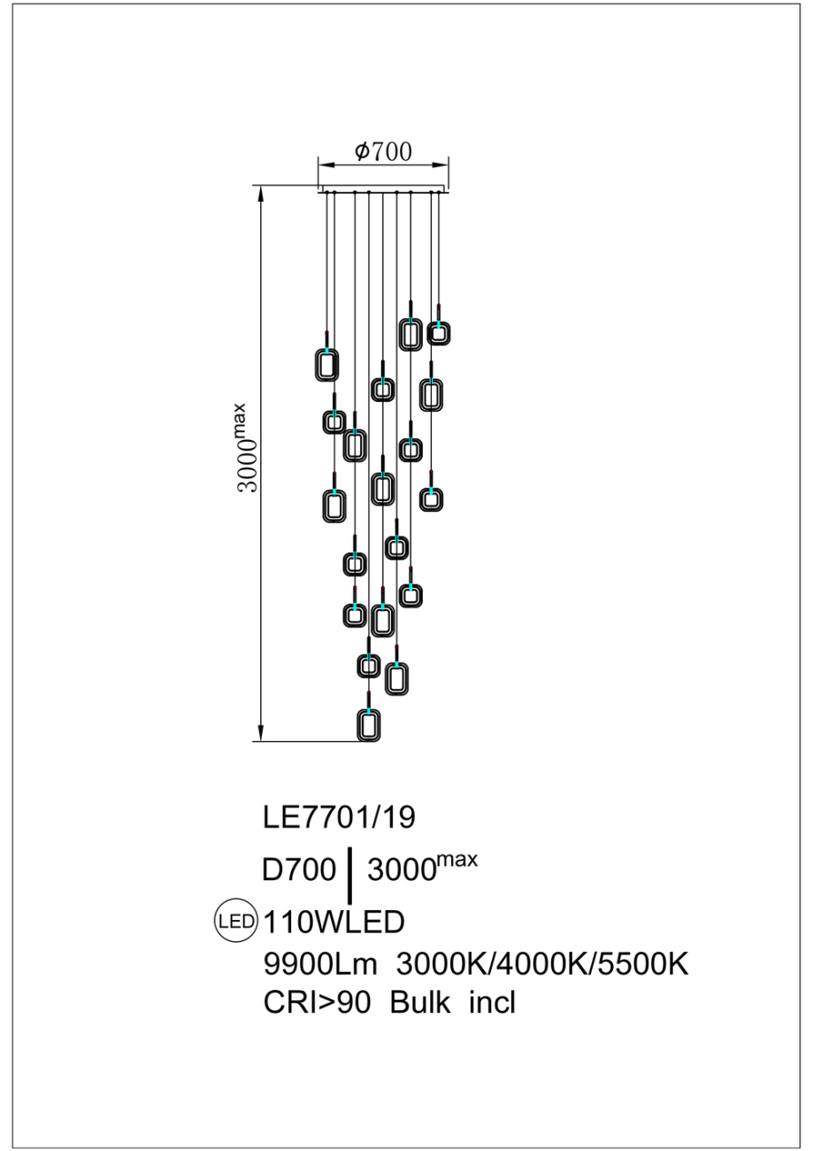 Подвесная люстра theona le7701/19 gold