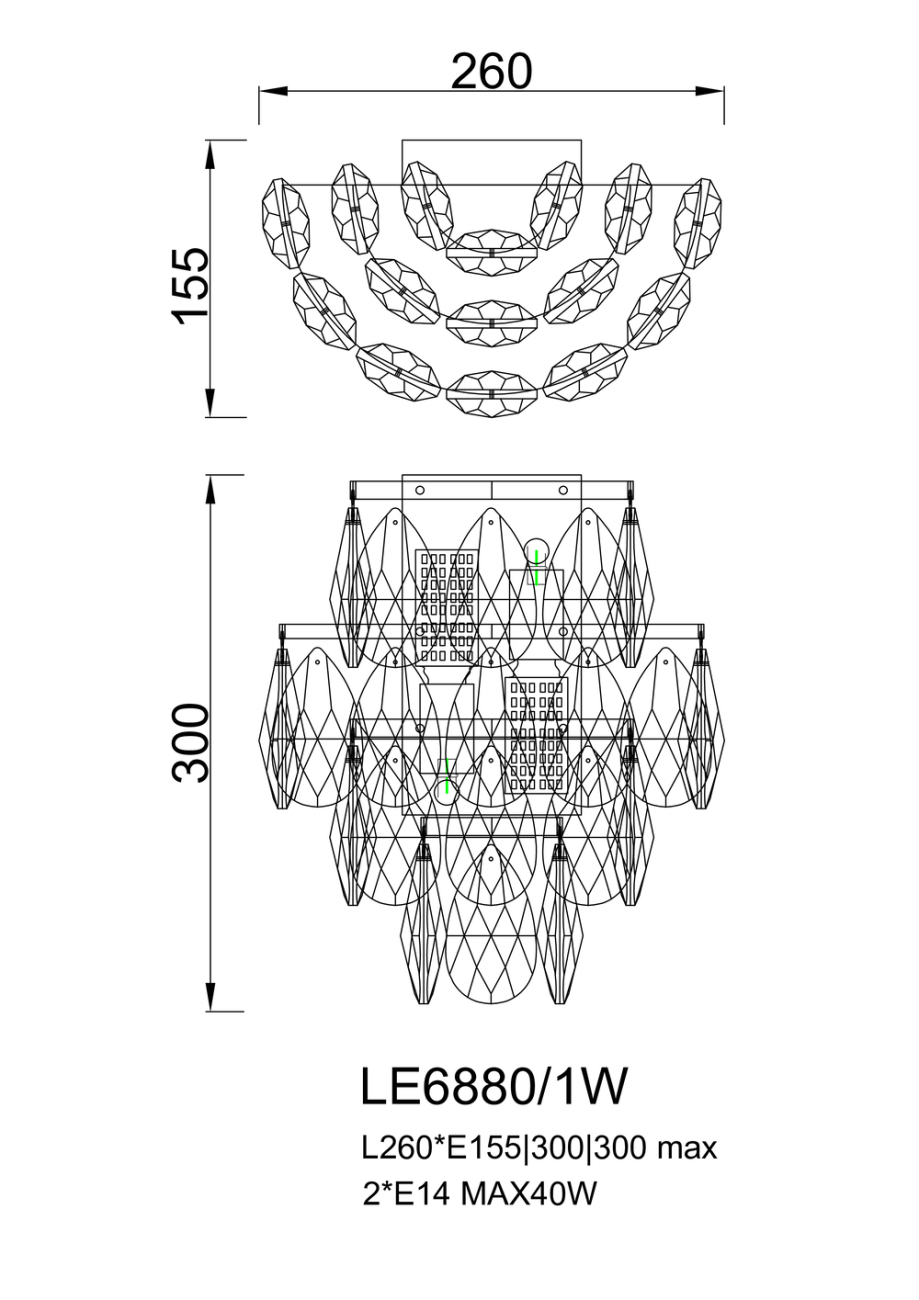 Бра melanie le6880/1w ch