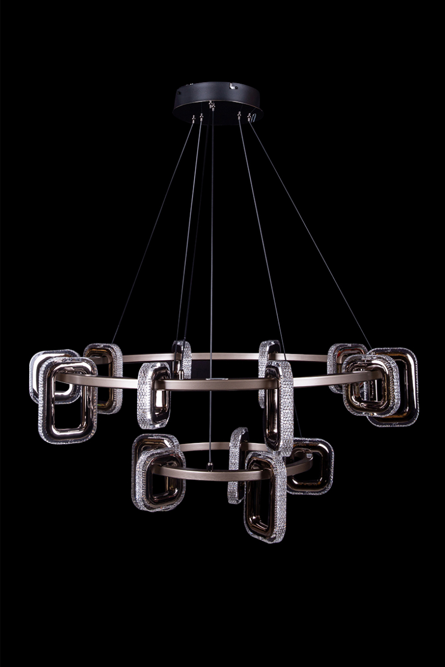 Подвесная люстра theona le7701/10+5 grey/black chrome