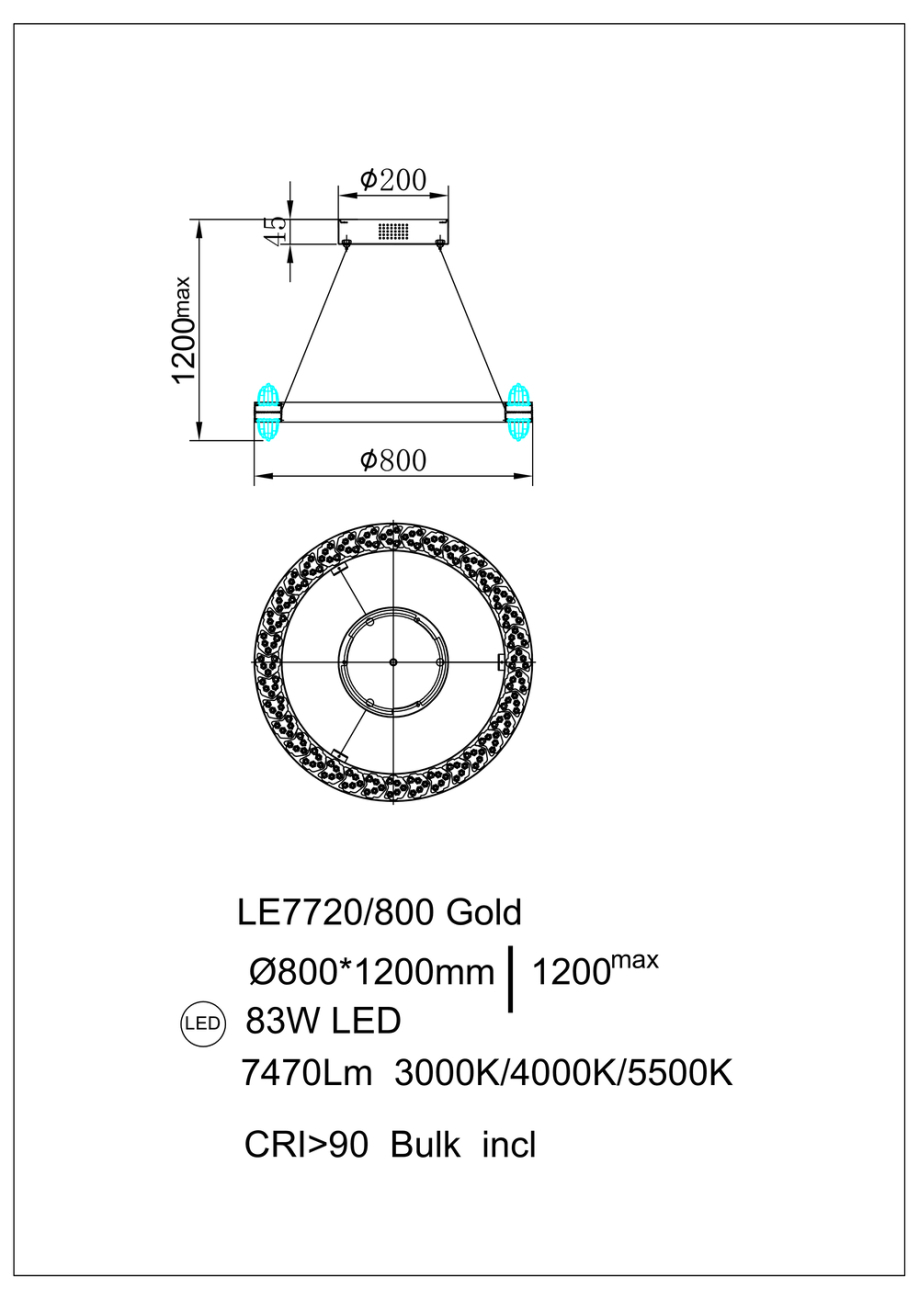 Подвесная люстра michel le7720/800 gold