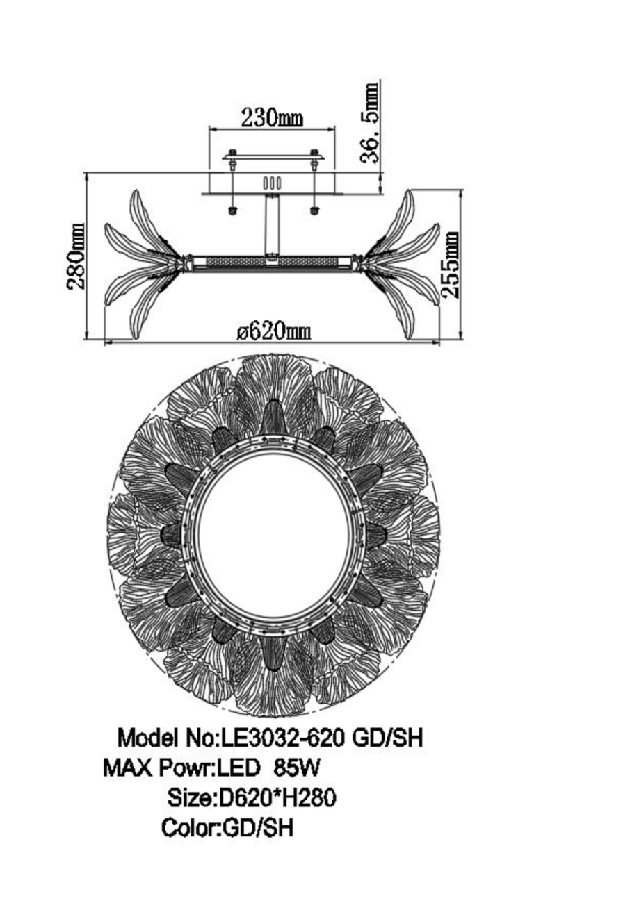 Потолочный светильник jardin le3032/620p gd/sh