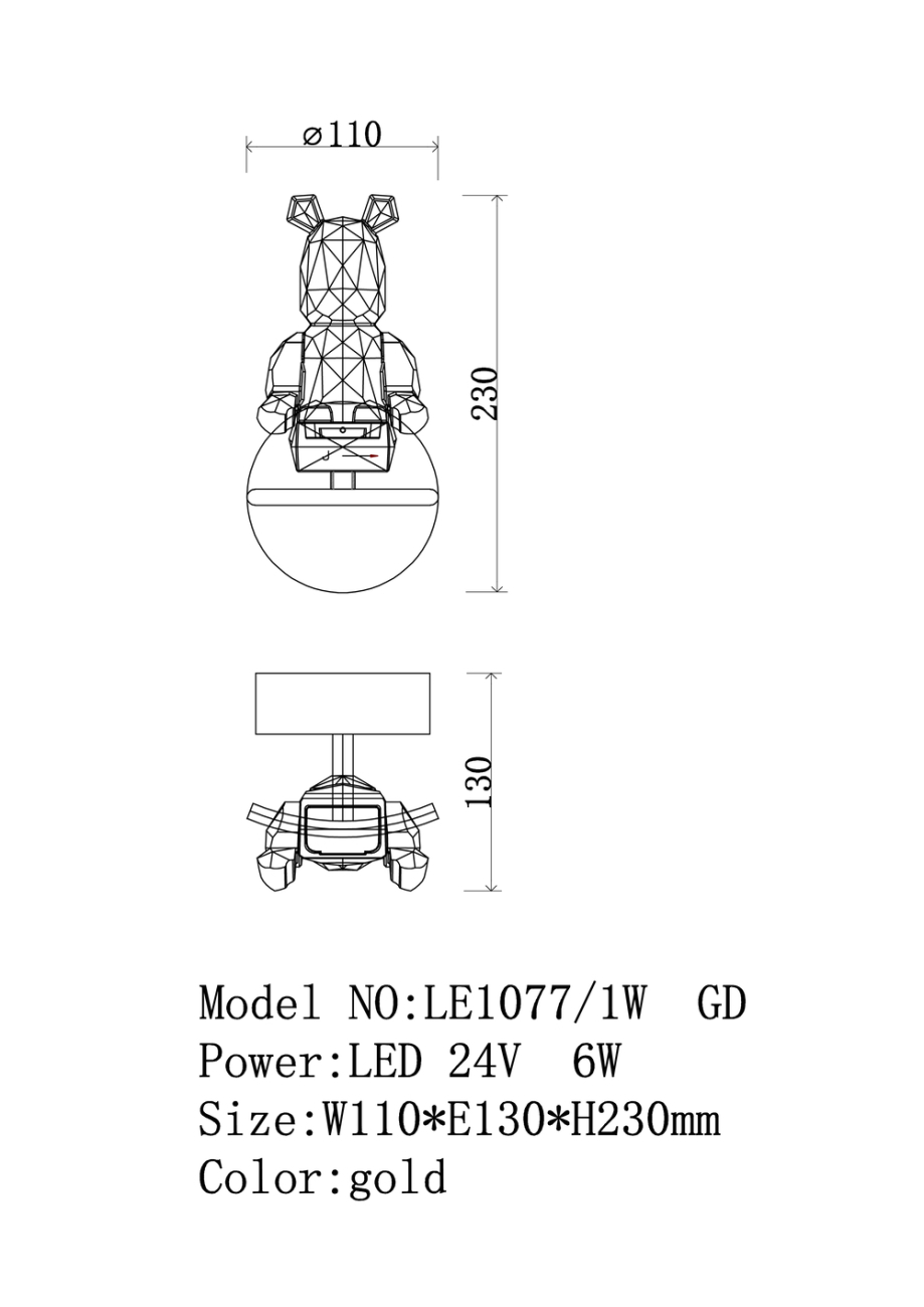 Бра sophie le1077/1w bl/bl