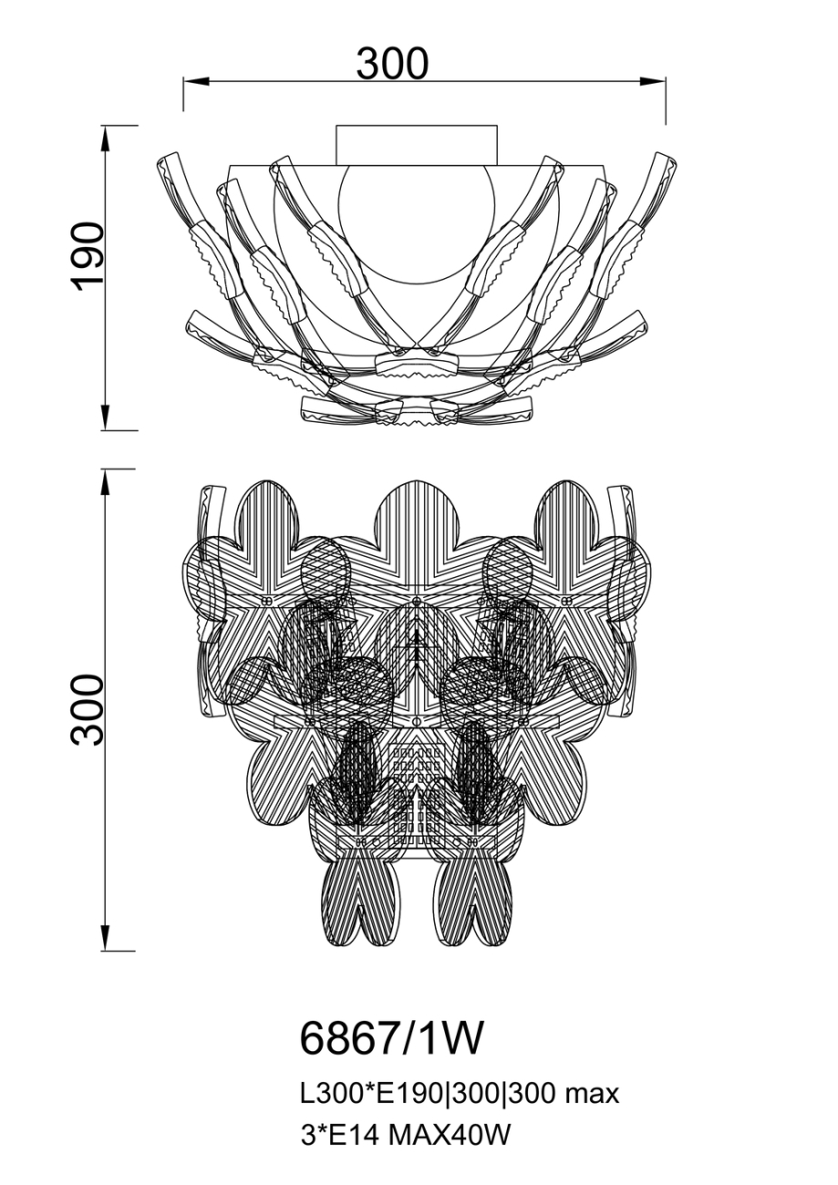 Бра fleur le6867/1 gd