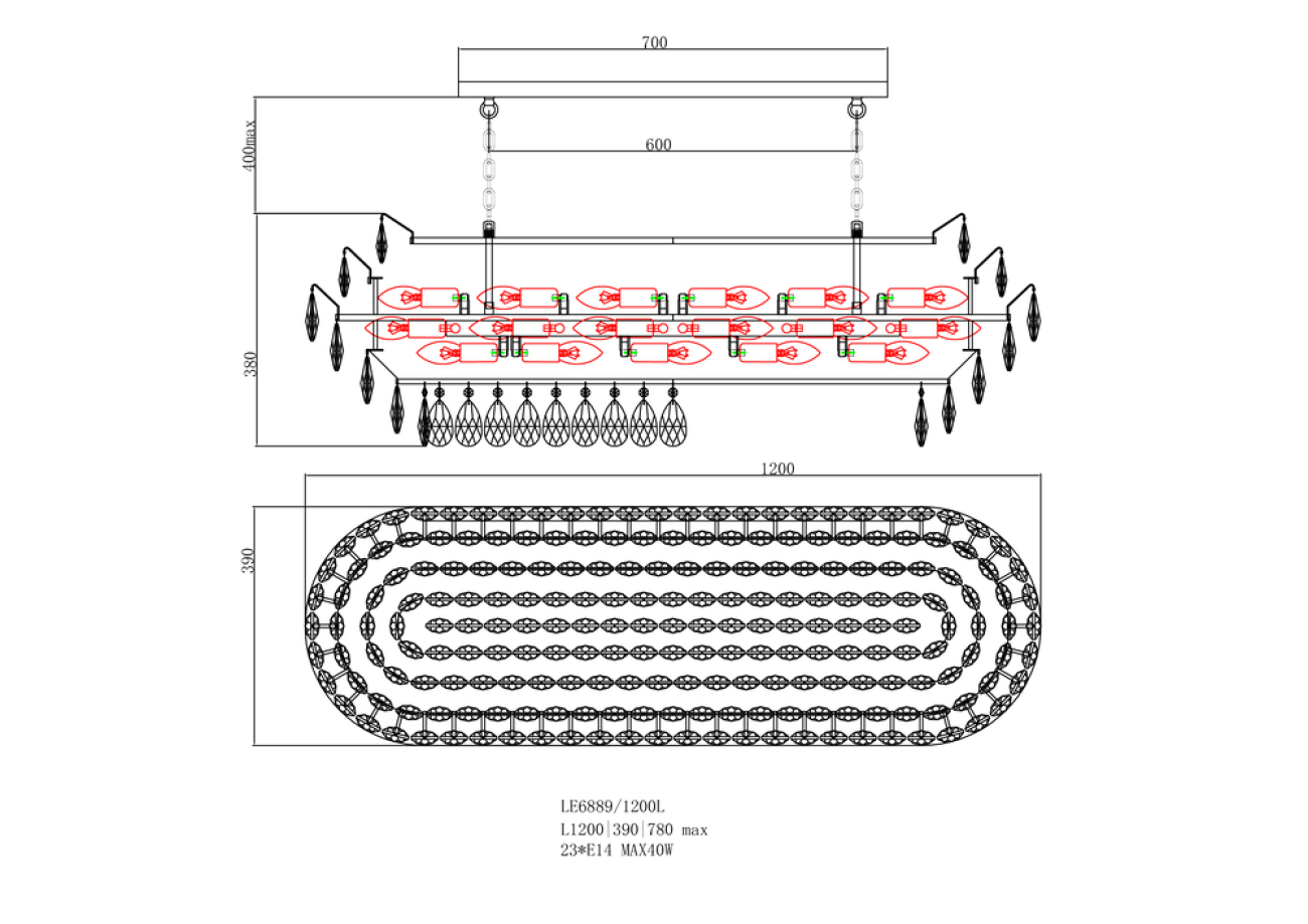 Подвесная люстра adriana le6889/1200l gd