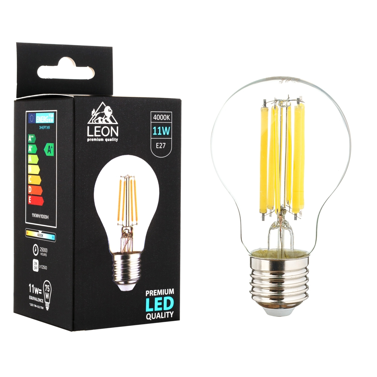 Светодиодная лампа leon le-a60-11w-4000k-e27/cl