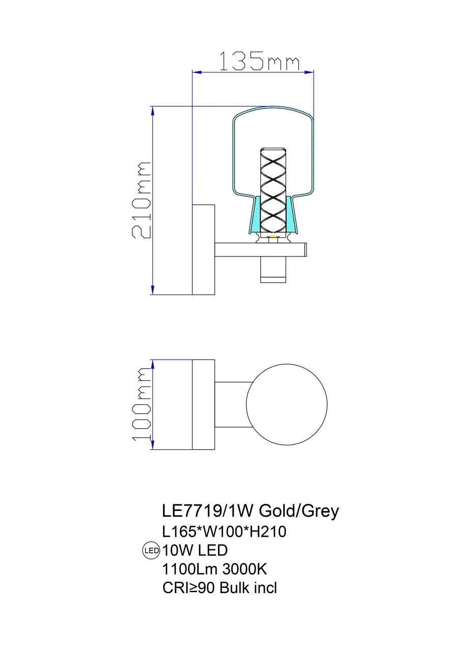 Бра marie le7719/1w nickel