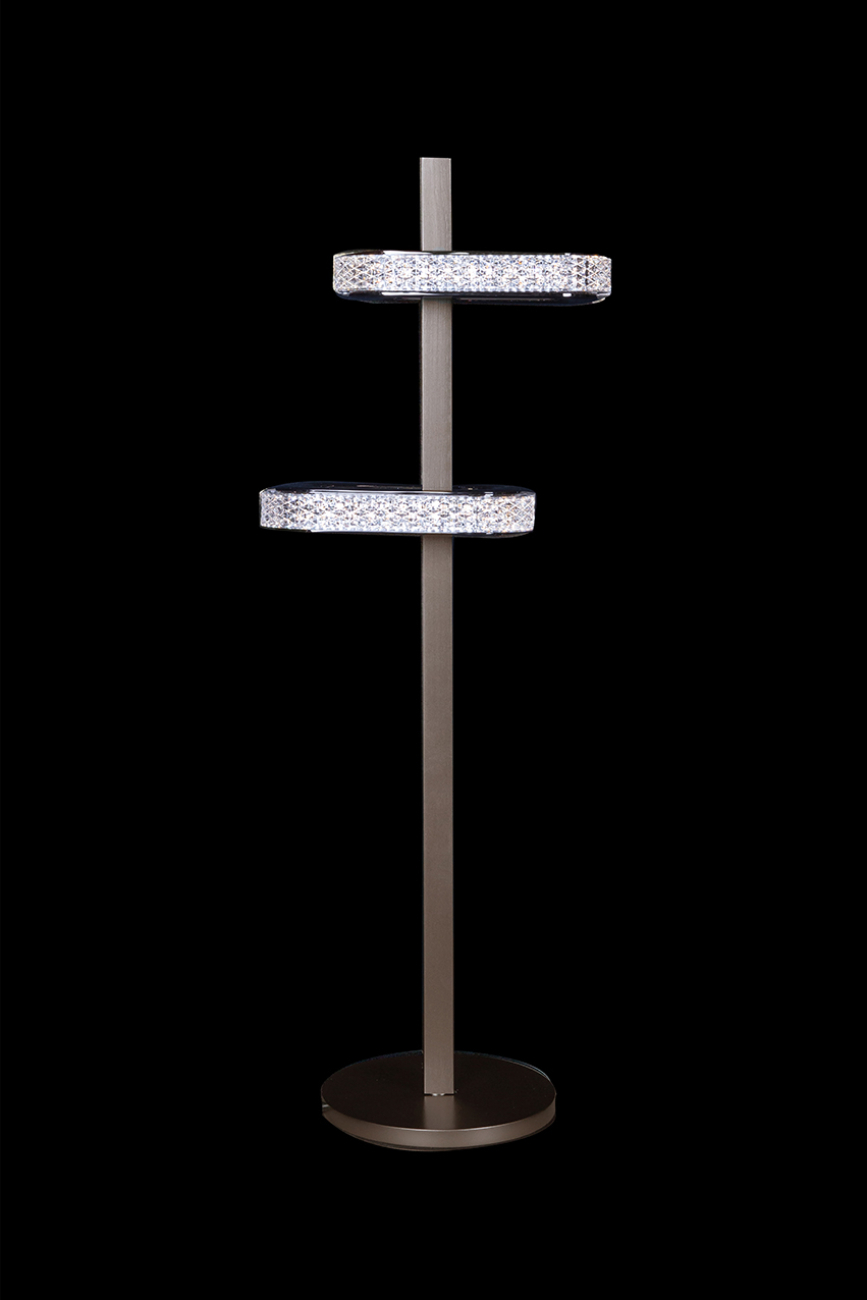 Настольная лампа theona le7701/2t grey/black chrome