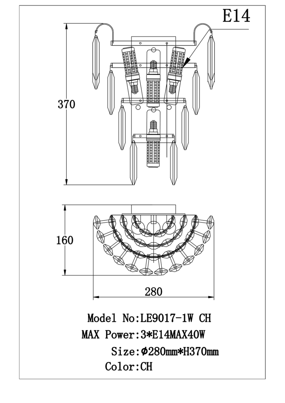 Бра catherine le9017/1w ch