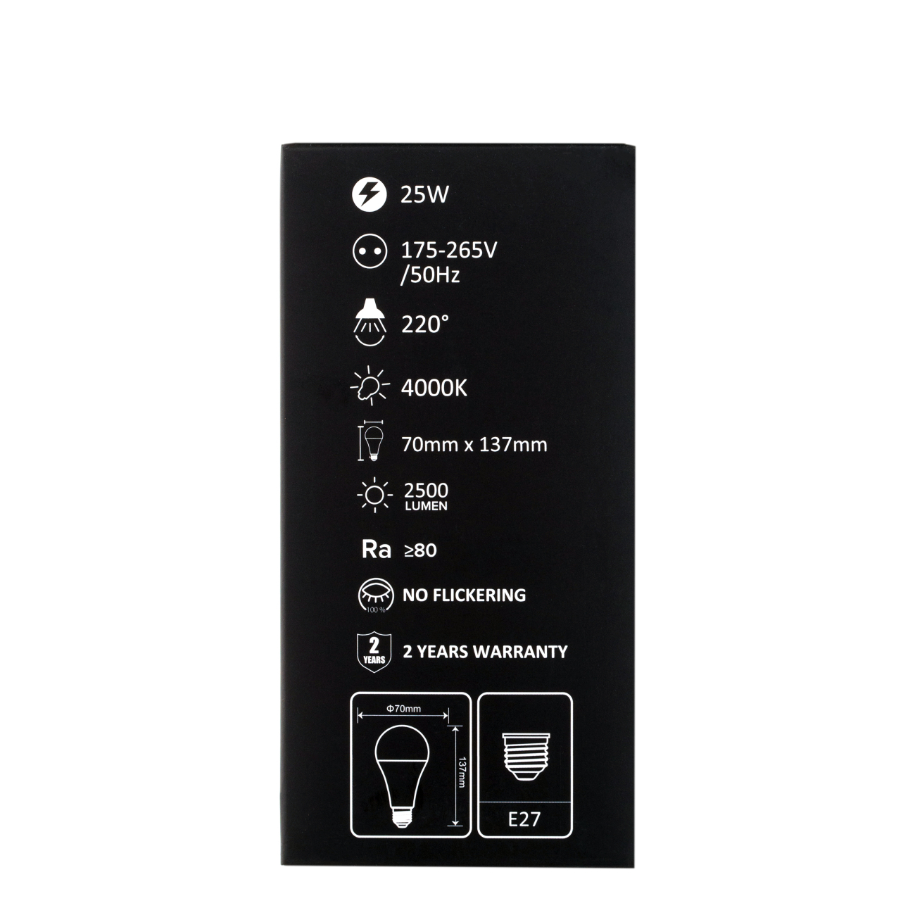 Светодиодная лампа leon le-a70-25w-4000k-e27