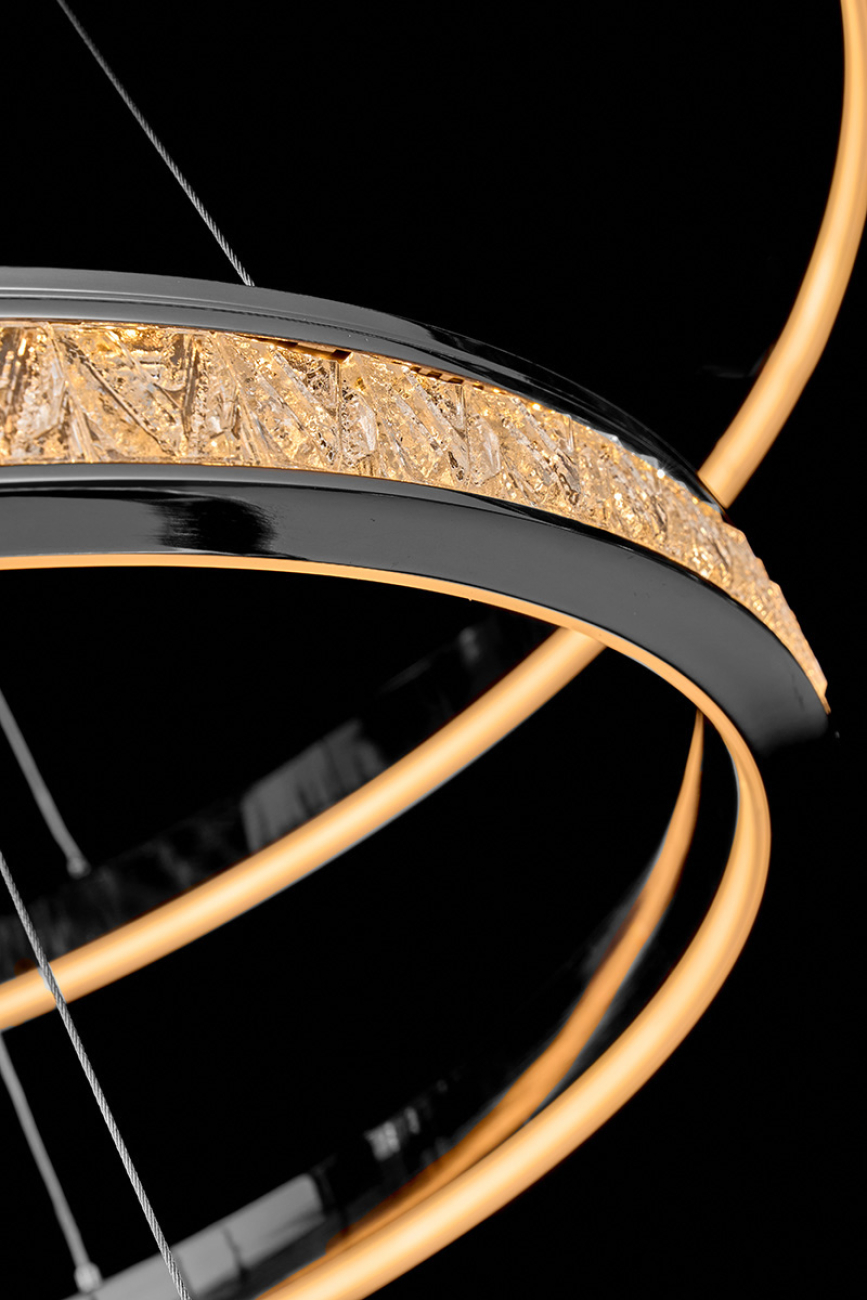 Подвесная люстра aida le7707/800-3k black chrome