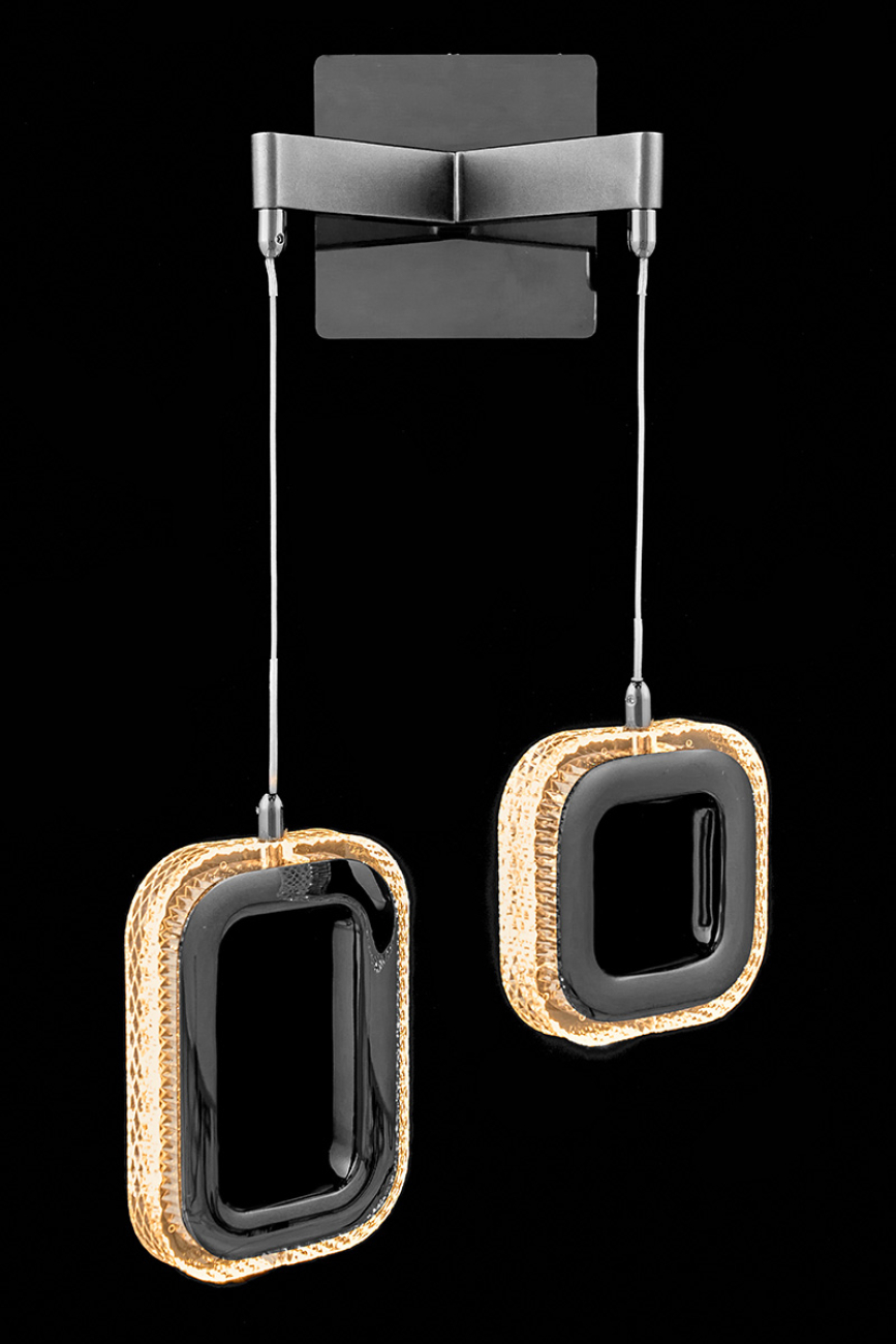 Бра theona le7701/2w grey/black chrome