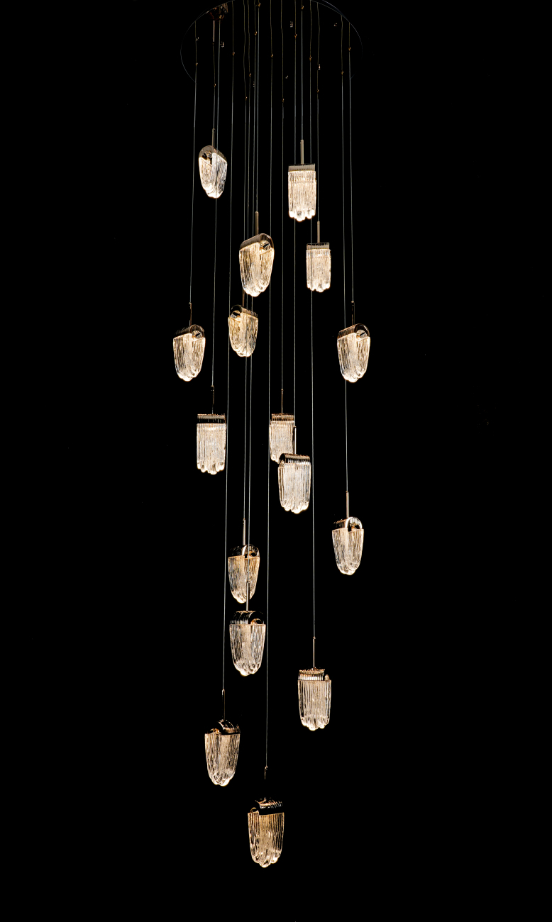 Подвесная люстра cascade le7717/10+5+1 gold