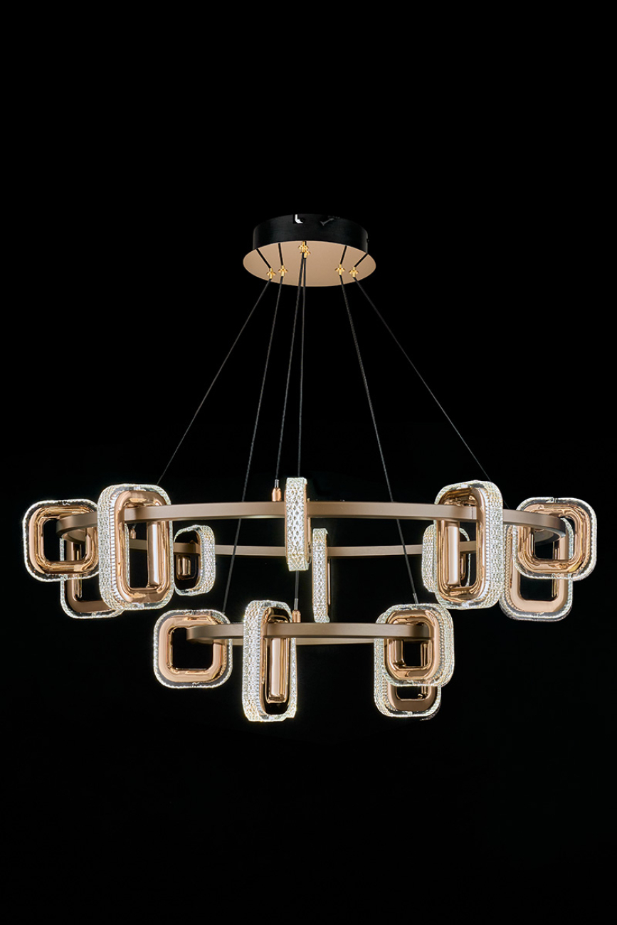 Подвесная люстра theona le7701/10+5 grey/gold