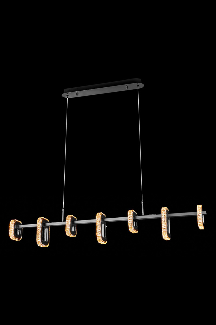 Подвесная люстра theona le7701/7l grey/black chrome