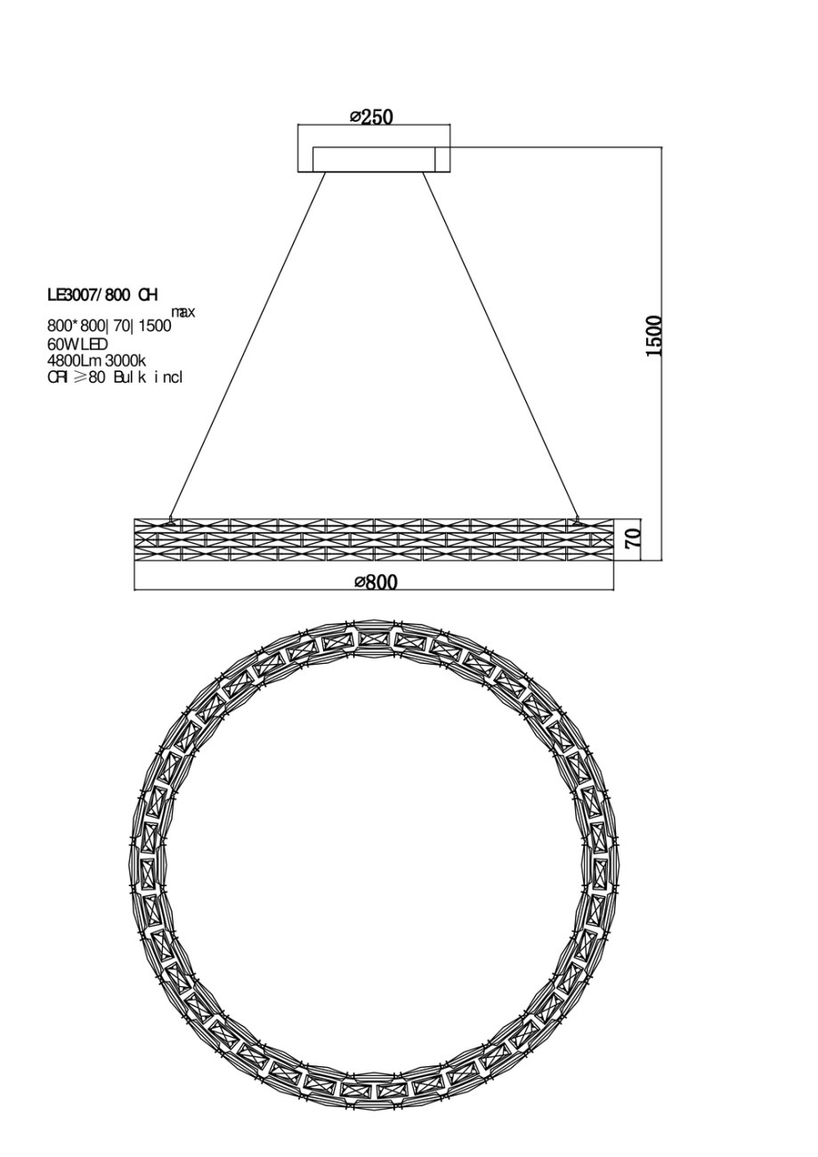 Подвесная люстра lucie le3007/800 ch