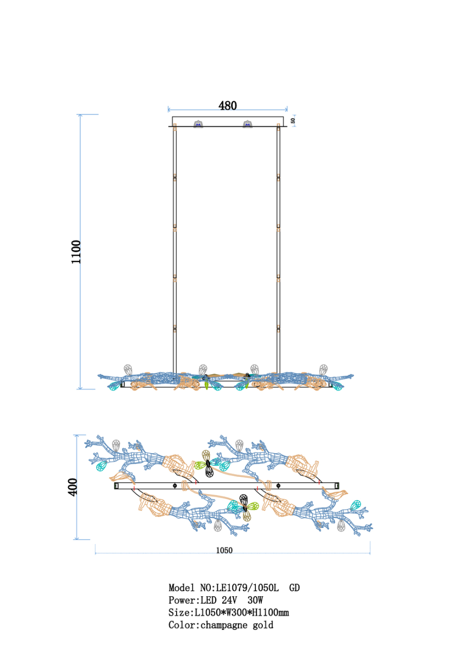 Подвесная люстра estelle le1079/1050l gd