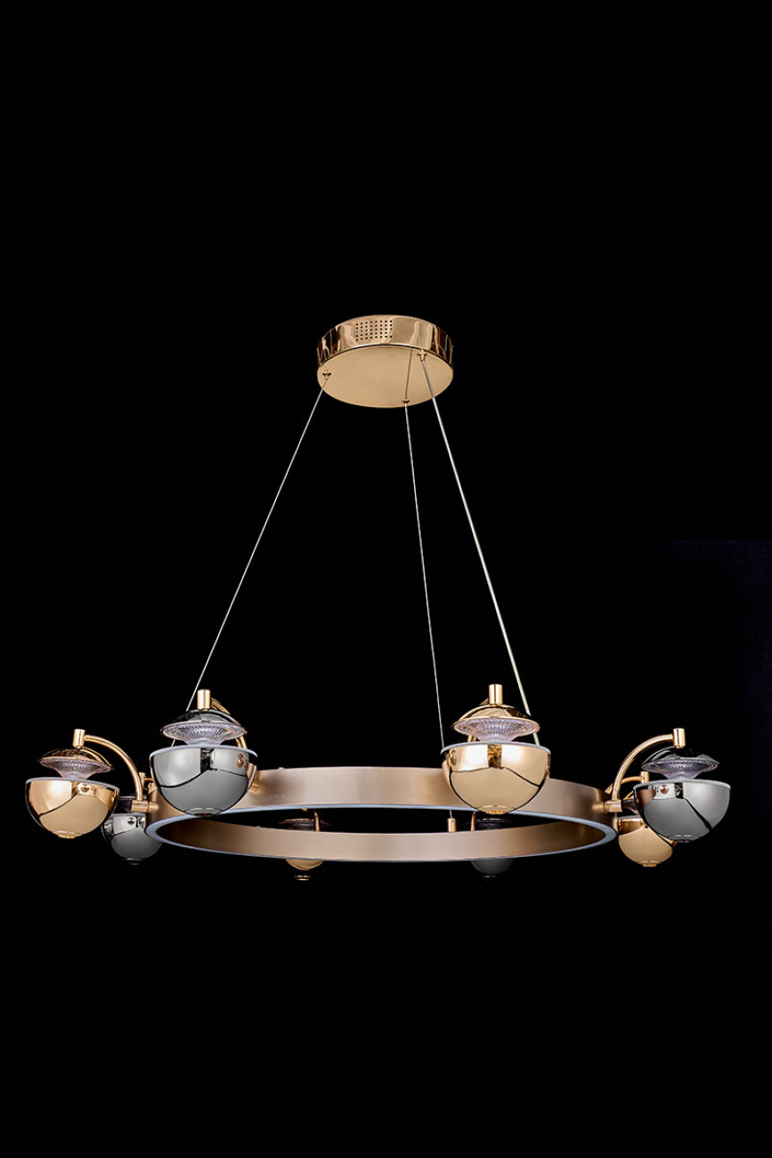 Подвесная люстра jelly le7711/8 gold/black chrome