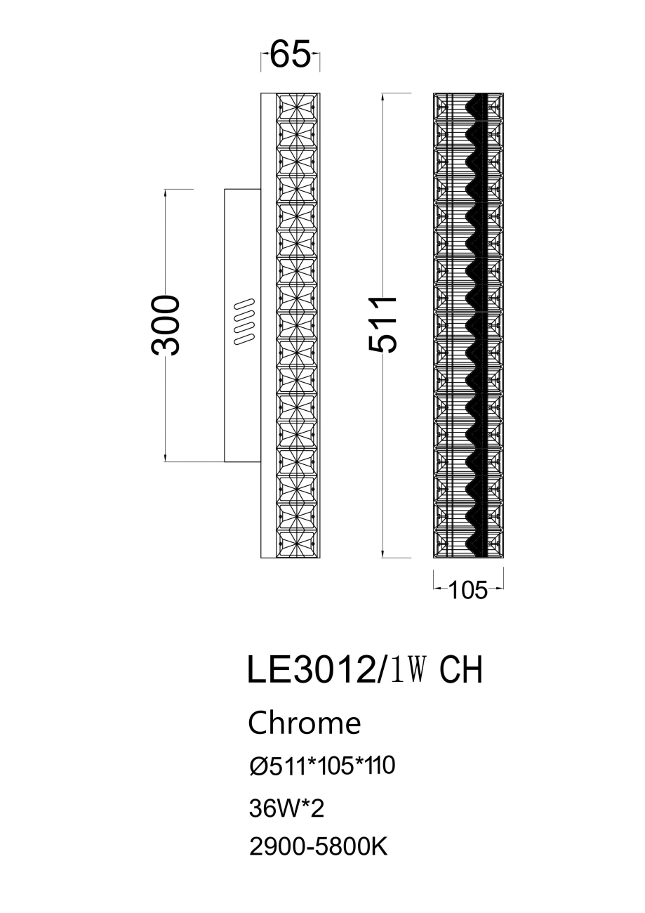 Бра delaina le3012/1w ch