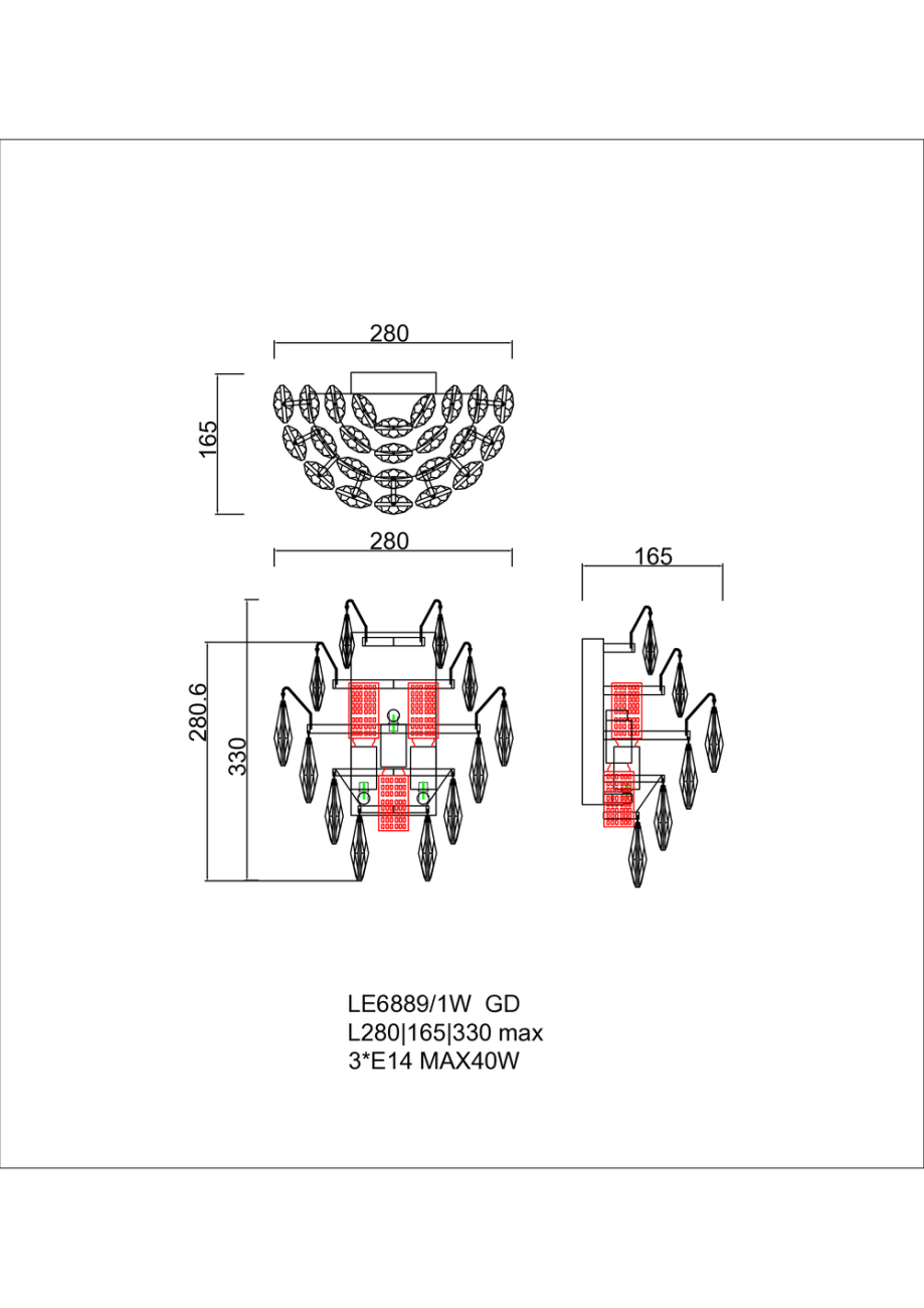 Бра adriana le6889/1w gd