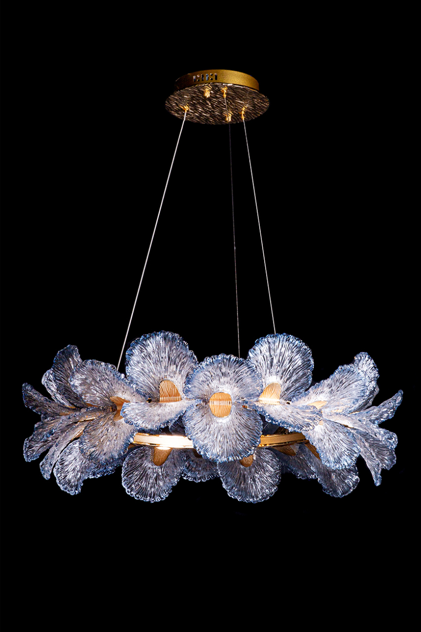 Подвесная люстра jardin le3032/800 gd/sh blue