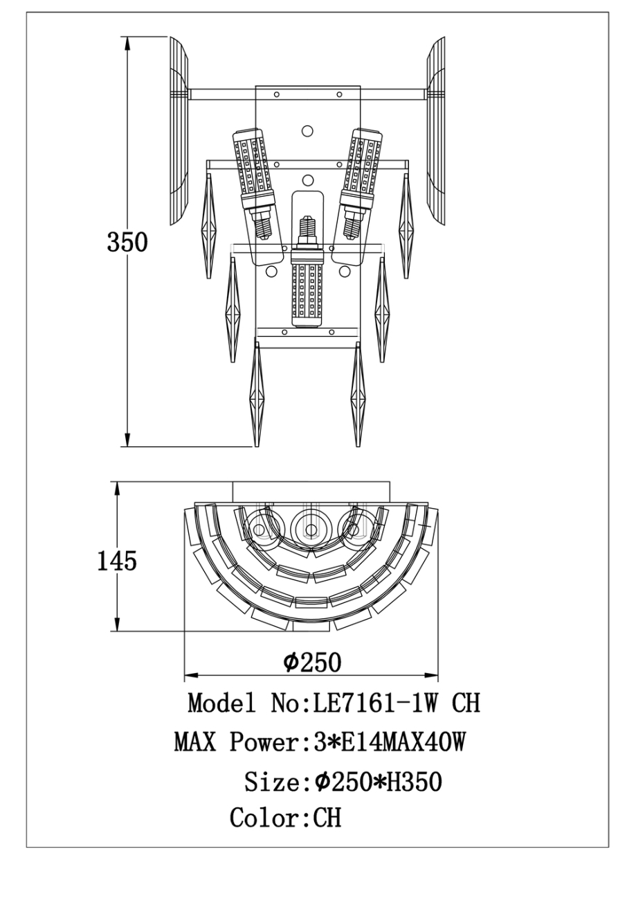 Бра jacqueline le7161/1w ch/gr
