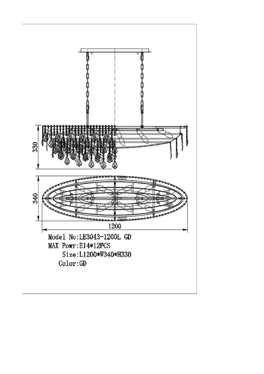 Подвесная люстра milena le3043/1200l gd