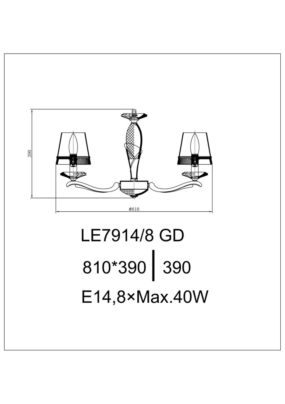 Подвесная люстра ester le7914/8 gd