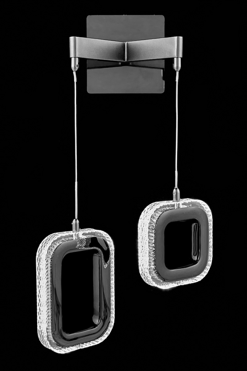 Бра theona le7701/2w grey/black chrome