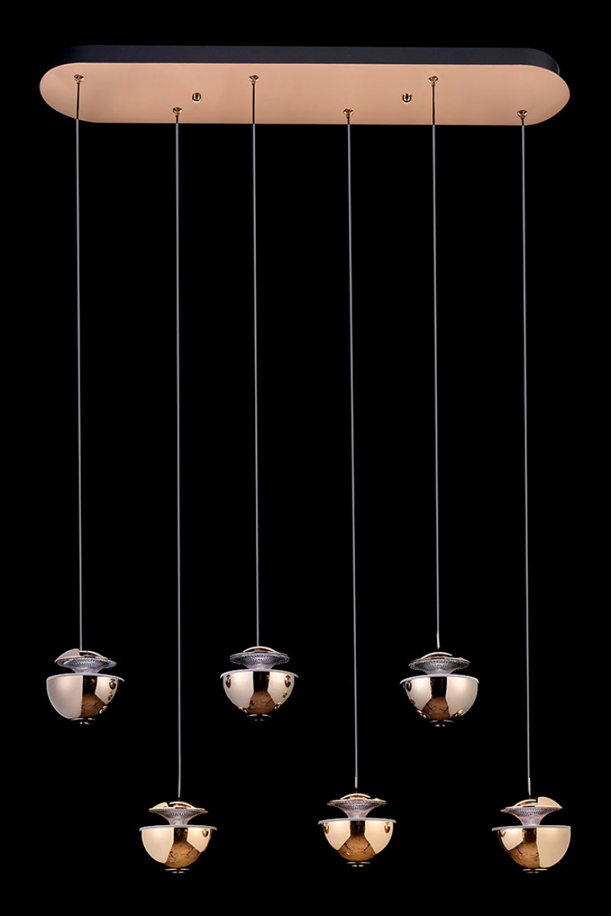 Подвесная люстра jelly le7711/6l gold/black chrome