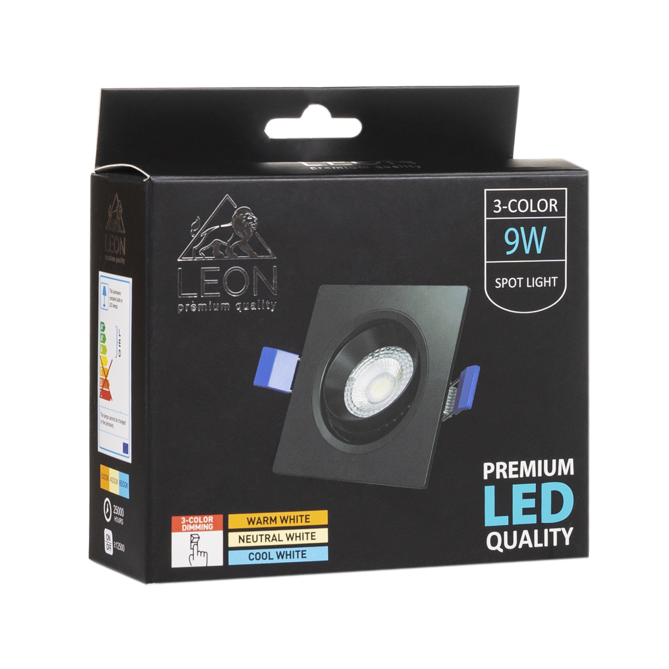 Точечный светильник leon le-sps-bl-9w 3000k & 4000к & 6500k