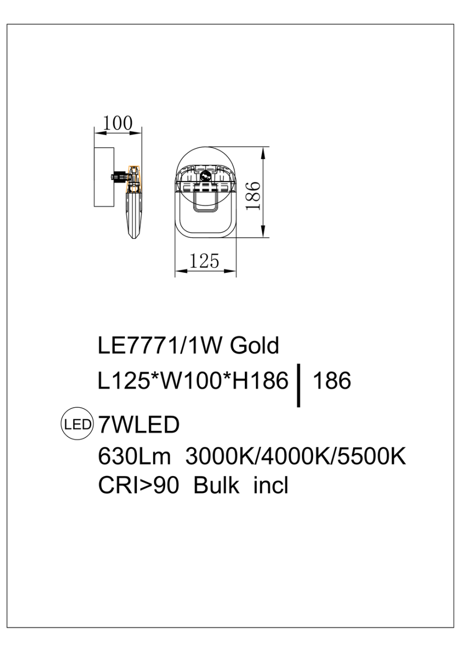 Бра natali le7771/1w gold