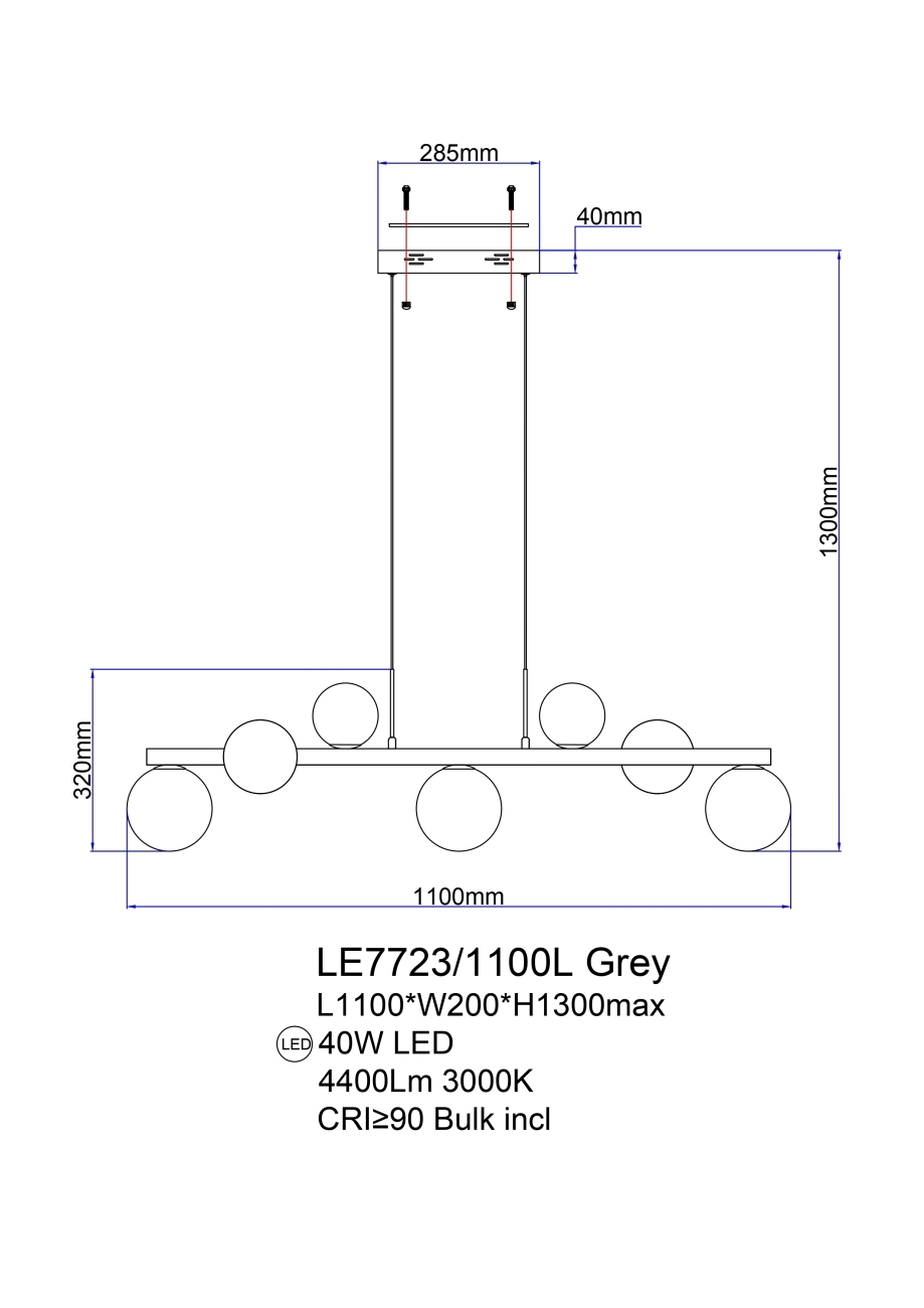Подвесная люстра molecule le7723/1100l chrome