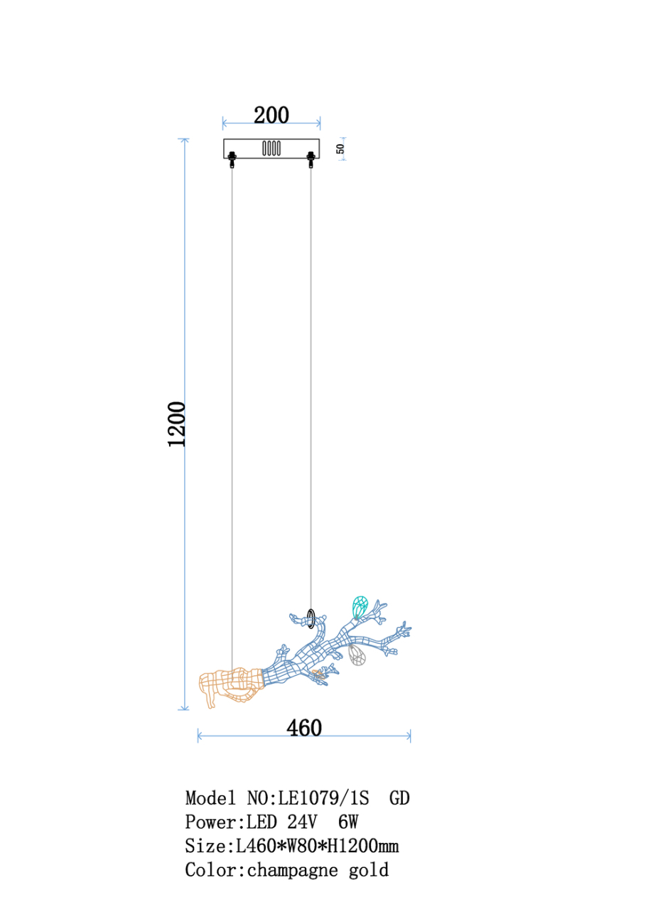 Подвесной светильник estelle le1079/1s gd