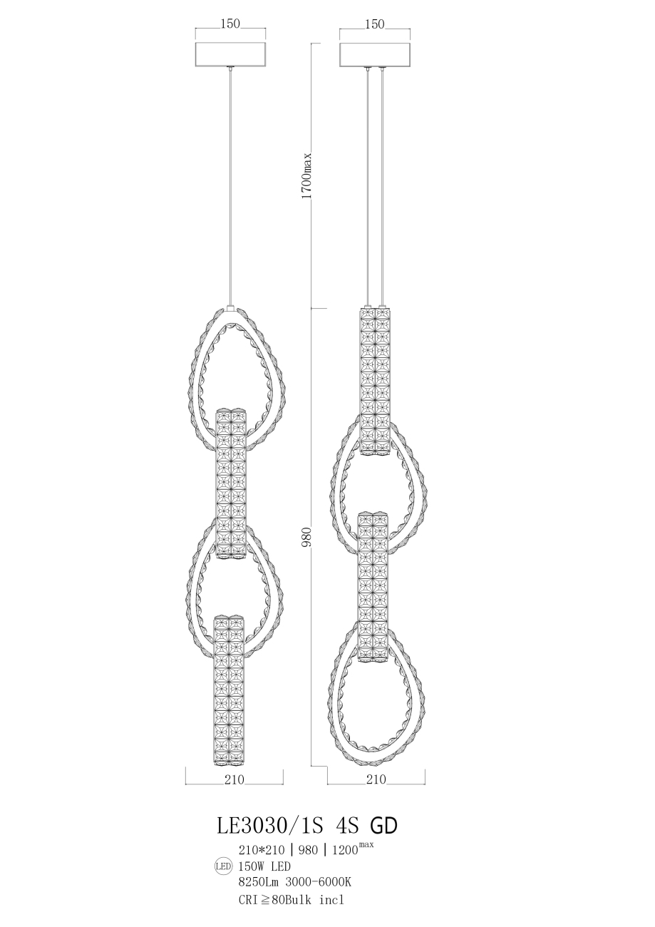 Подвесной светильник veronique le3030/1s 4s gd