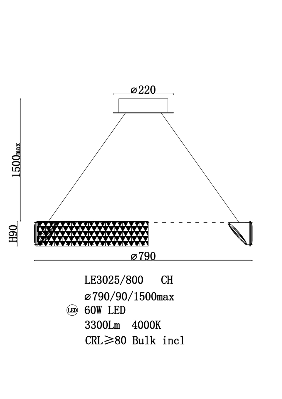 Подвесная люстра aveline le3025/800 ch