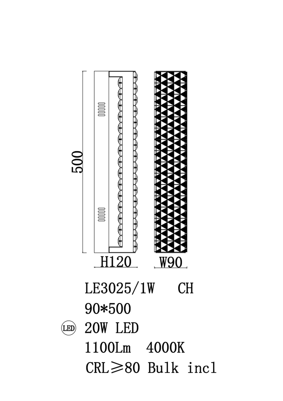 Бра aveline le3025/1w ch