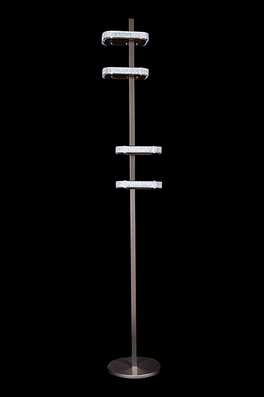 Торшер theona le7701/4f grey/gold