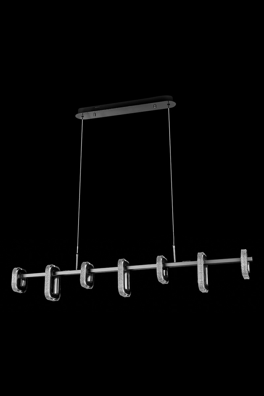 Подвесная люстра theona le7701/7l grey/black chrome