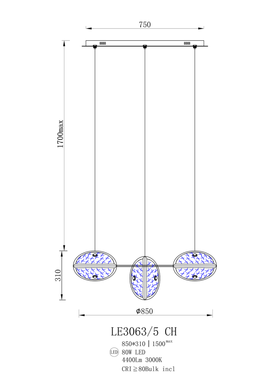 Подвесная люстра kari le3063/5 ch