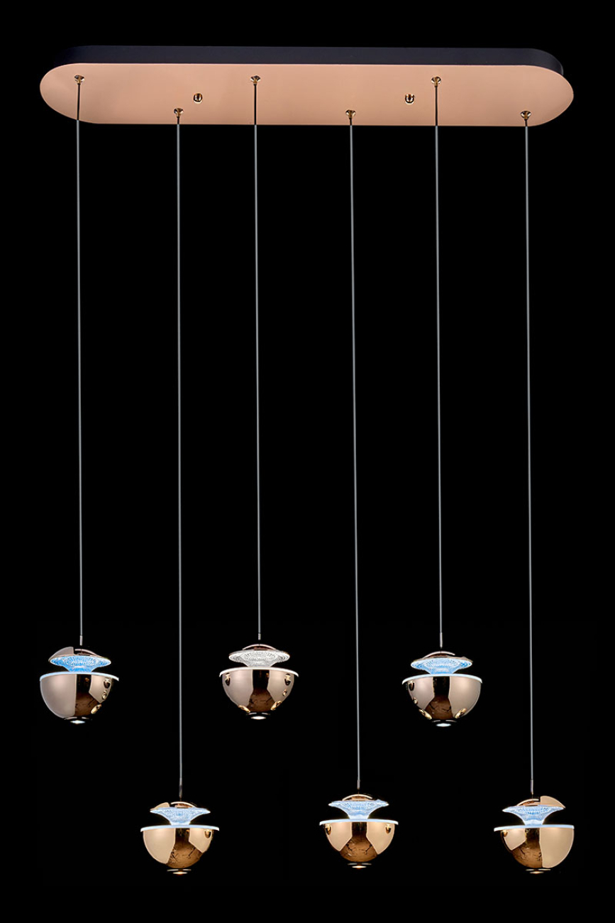 Подвесная люстра jelly le7711/6l gold/black chrome