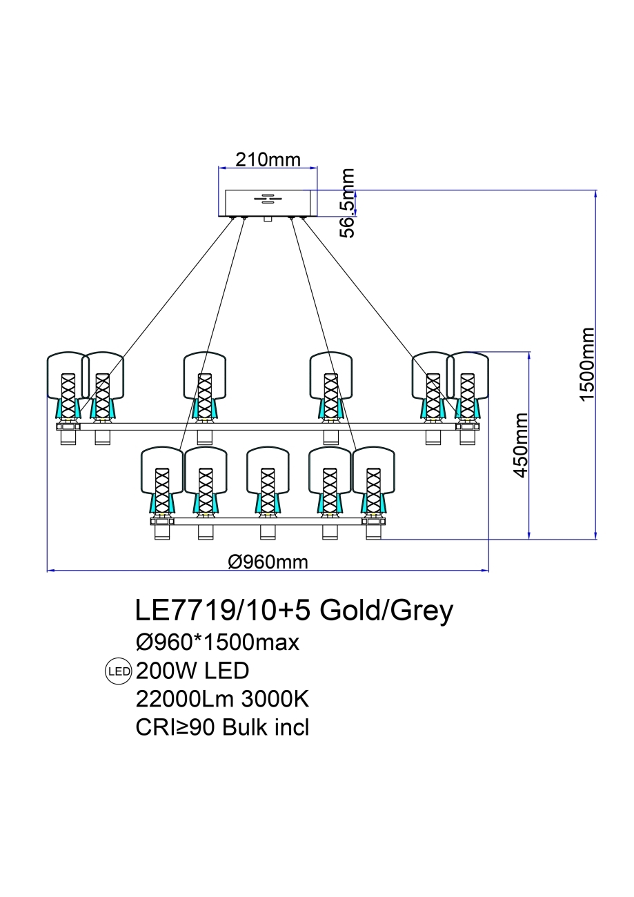 Подвесная люстра marie le7719/10+5 nickel
