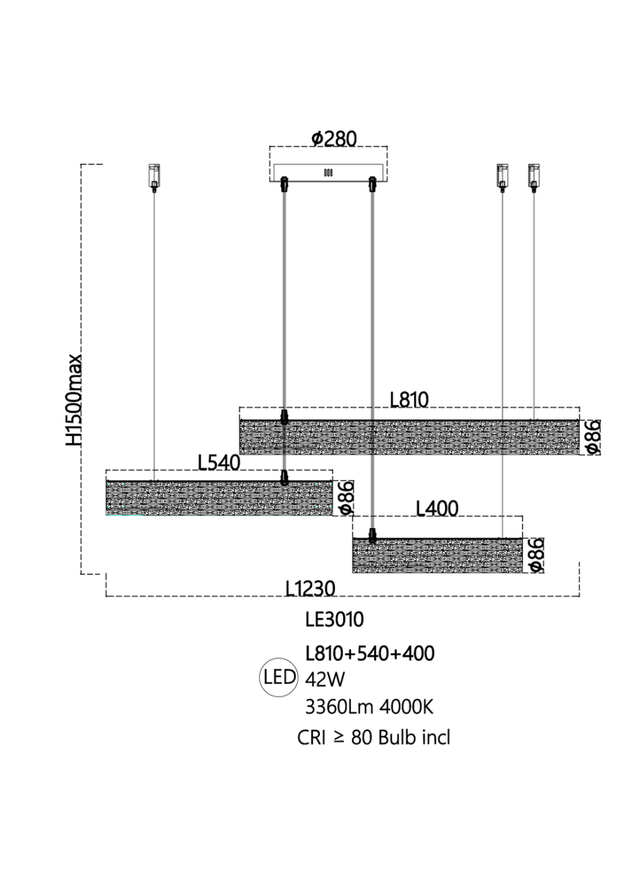 Подвесная люстра celine le3010/800l-3l ch